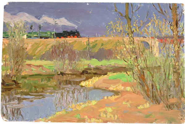 Володин Михаил Филиппович. Весна. Паровоз 